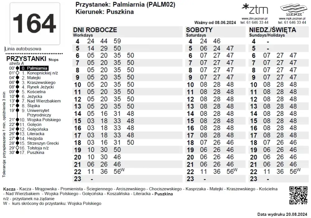 Rozkład jazdy 702 Poznań – sprawdź godziny i trasy autobusu