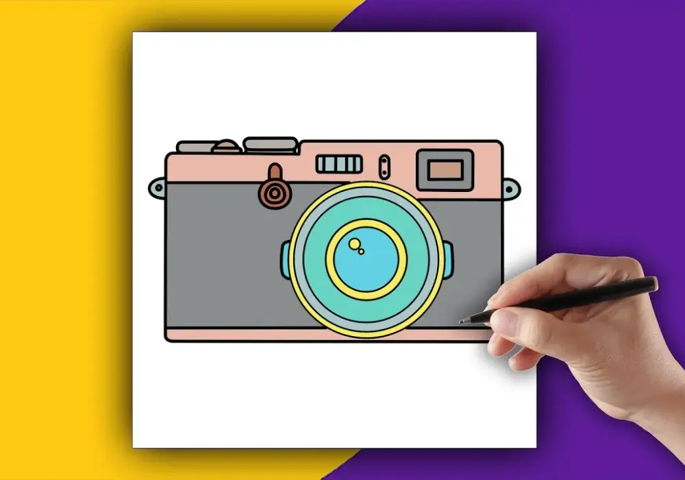 Jak łatwo narysować aparat fotograficzny krok po kroku dla początkujących