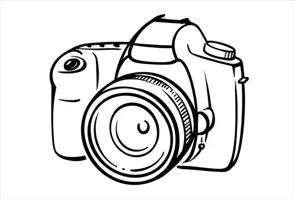 Zdjęcie Jak łatwo narysować aparat fotograficzny krok po kroku dla początkujących