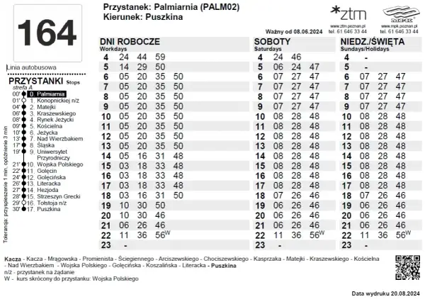 Rozkład jazdy 702 Poznań – sprawdź godziny i trasy autobusu